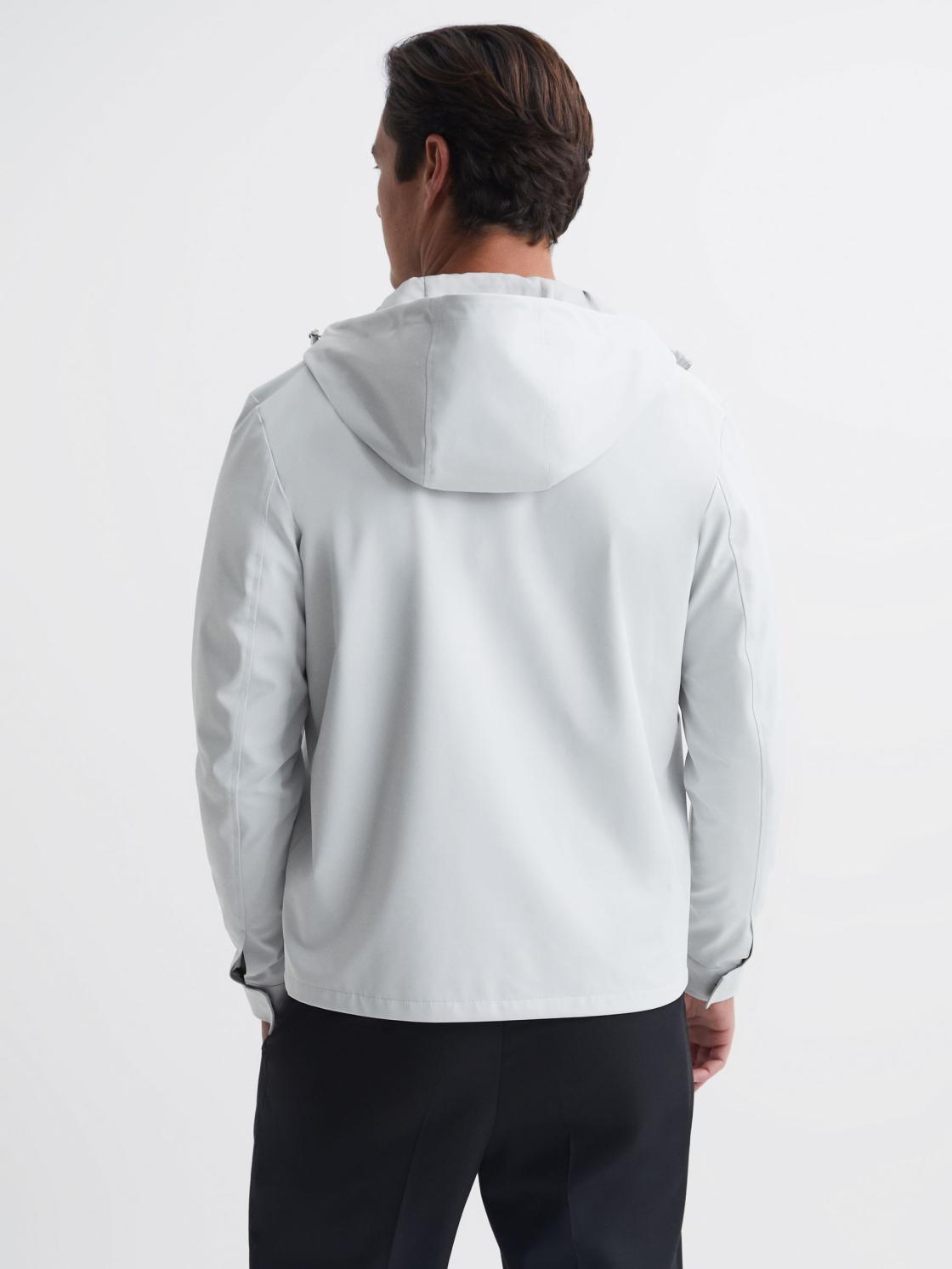 Reiss Coats &amp; Jackets | Zuroke Zip Through Hooded Blouson Jacket Black - Men