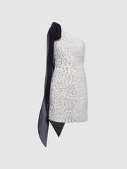 Reiss Dresses | Analise Halston Polka Dot Ruched Mini Dress Chalk - Women