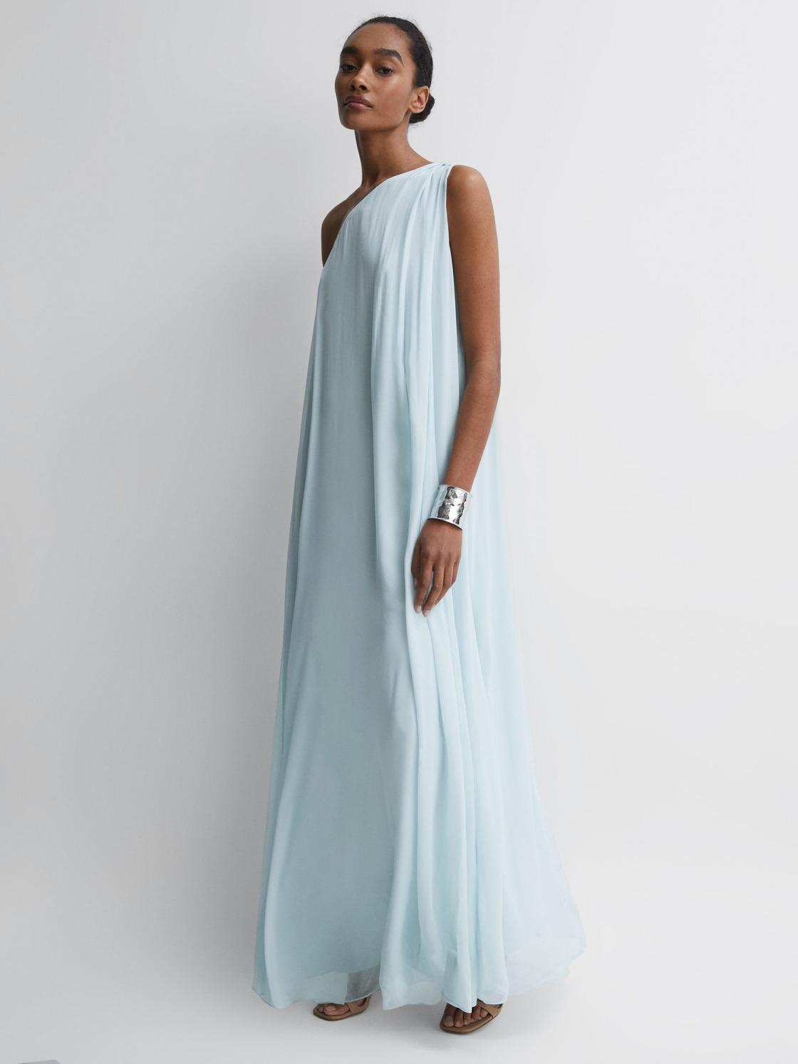 Reiss Dresses | Charly One Shoulder Maxi Dress Green - Women