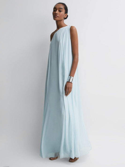 Reiss Dresses | Charly One Shoulder Maxi Dress Green - Women