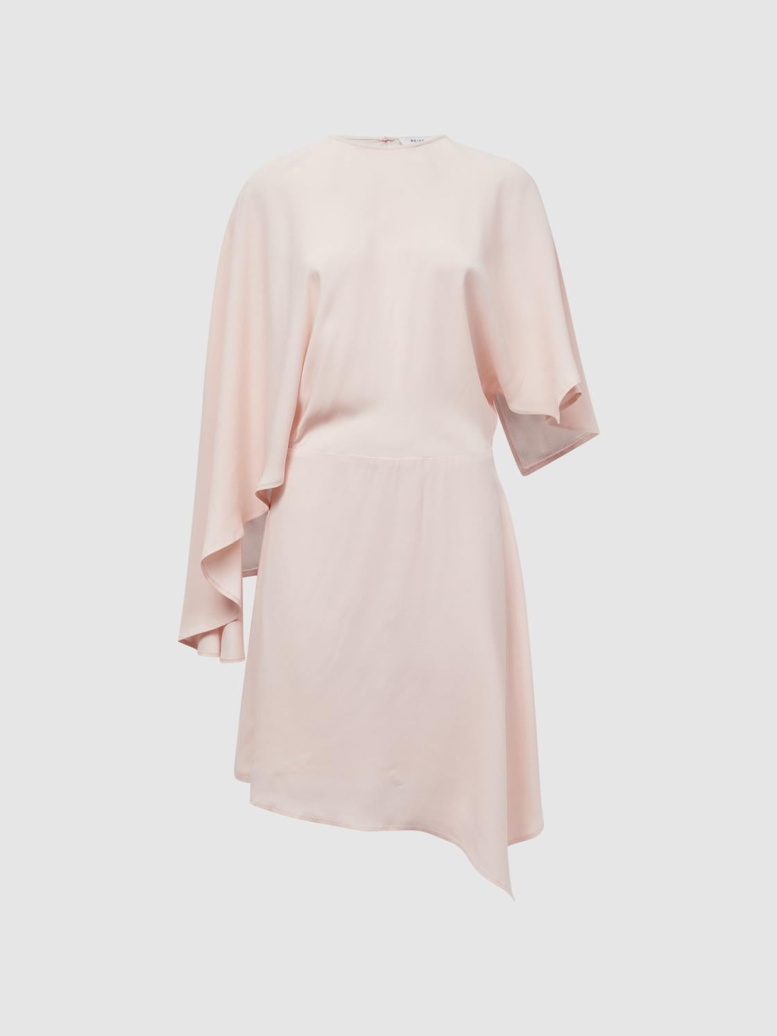 Reiss Dresses | Christy Cape Sleeve Asymmetric Mini Dress Nude - Women