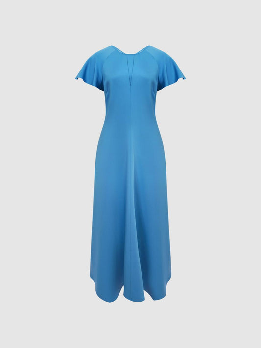 Reiss Dresses | Eleni Cap Sleeve Maxi Dress Blue - Women