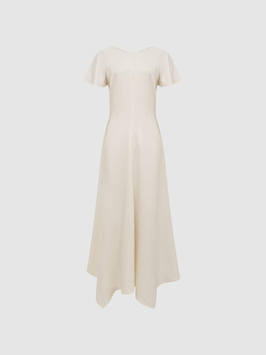 Reiss Dresses | Eleni Cap Sleeve Maxi Dress Blue - Women