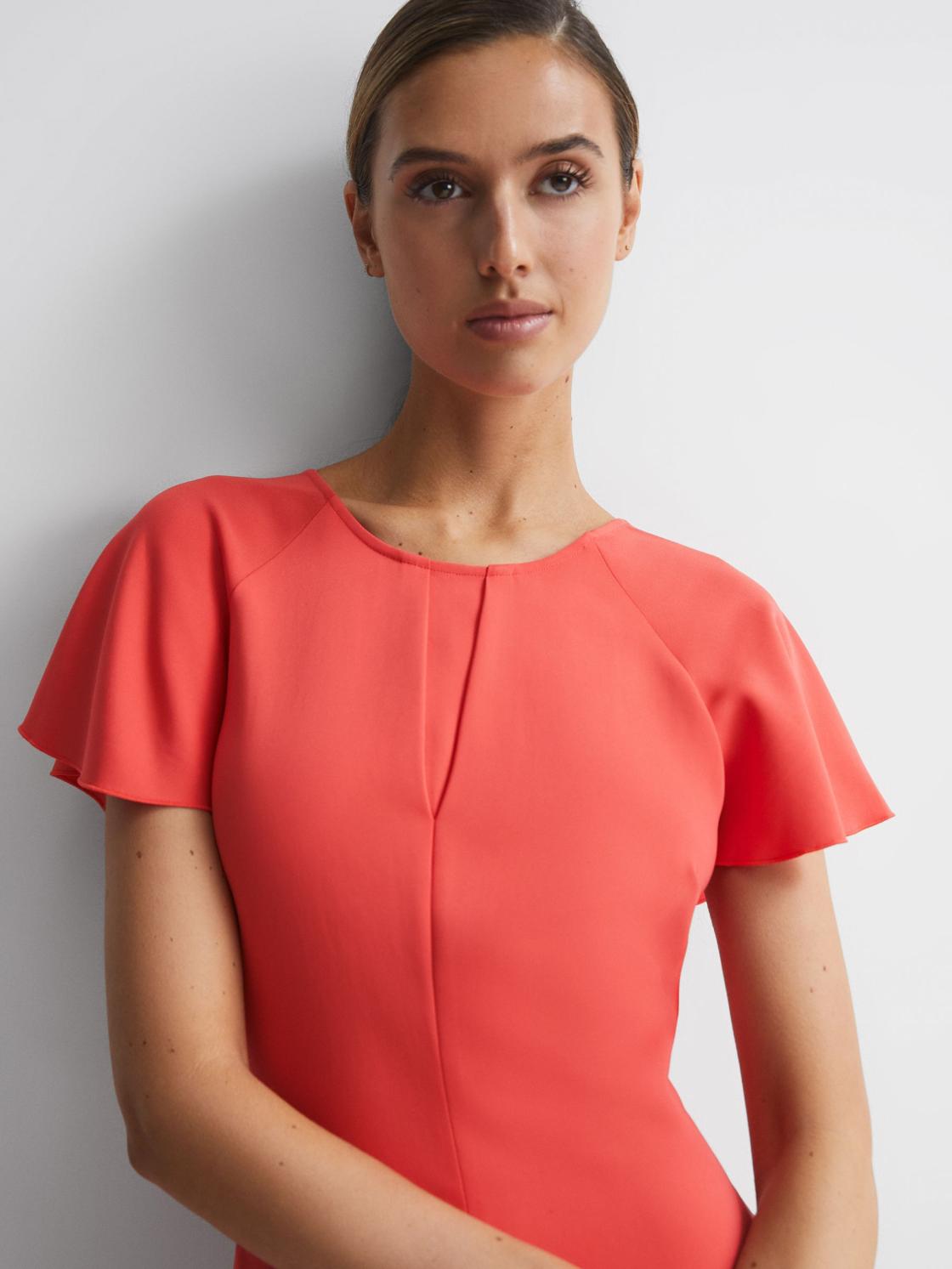 Reiss Dresses | Eleni Cap Sleeve Maxi Dress Coral - Women