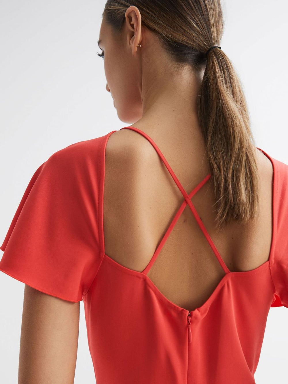 Reiss Dresses | Eleni Cap Sleeve Maxi Dress Coral - Women