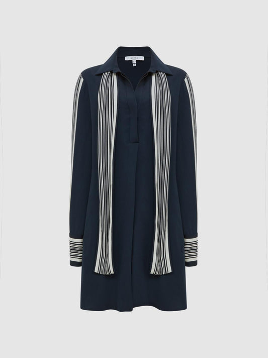 Reiss Dresses | Ellie Side Stripe Mini Dress Navy - Women