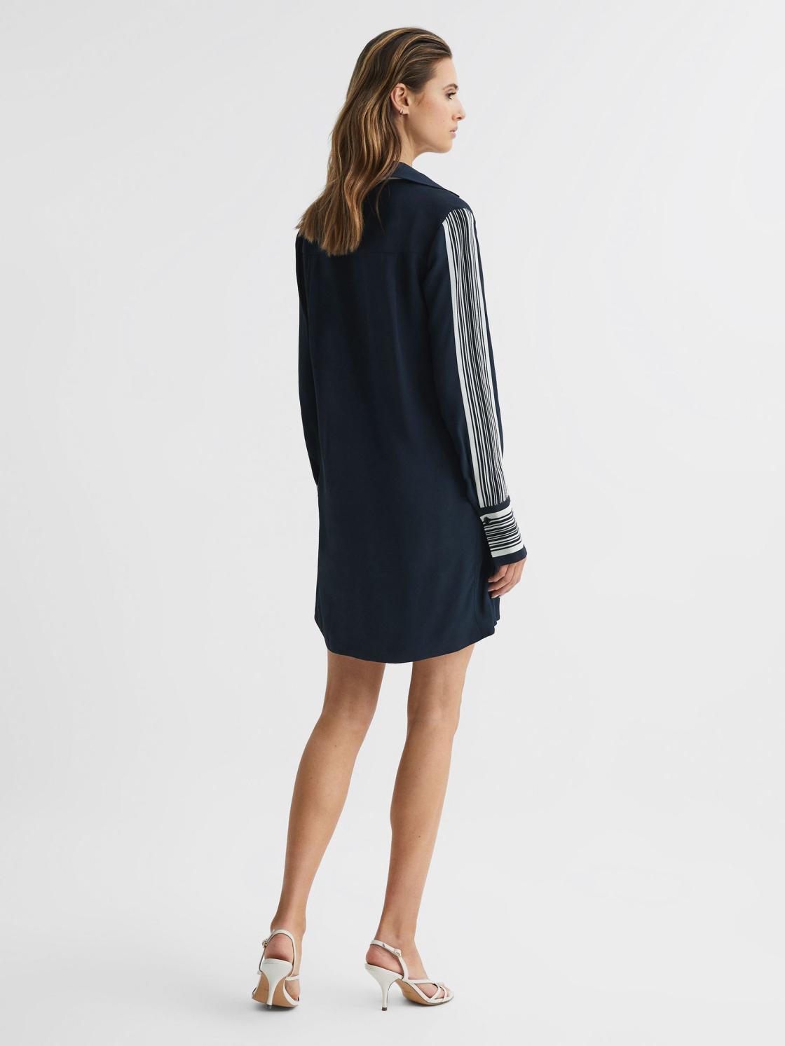 Reiss Dresses | Ellie Side Stripe Mini Dress Navy - Women