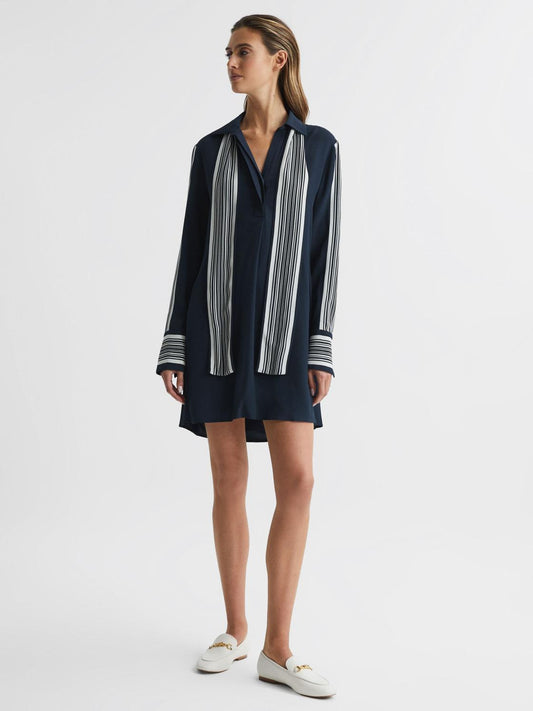 Reiss Dresses | Ellie Side Stripe Mini Dress Navy - Women