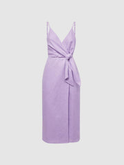 Reiss Dresses | Esme Linen Side Tie Midi Dress Lilac - Women