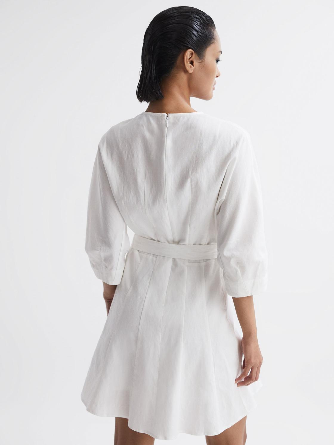 Reiss Dresses | Freida Relaxed Fit Self-Tie Mini Dress Cream - Women