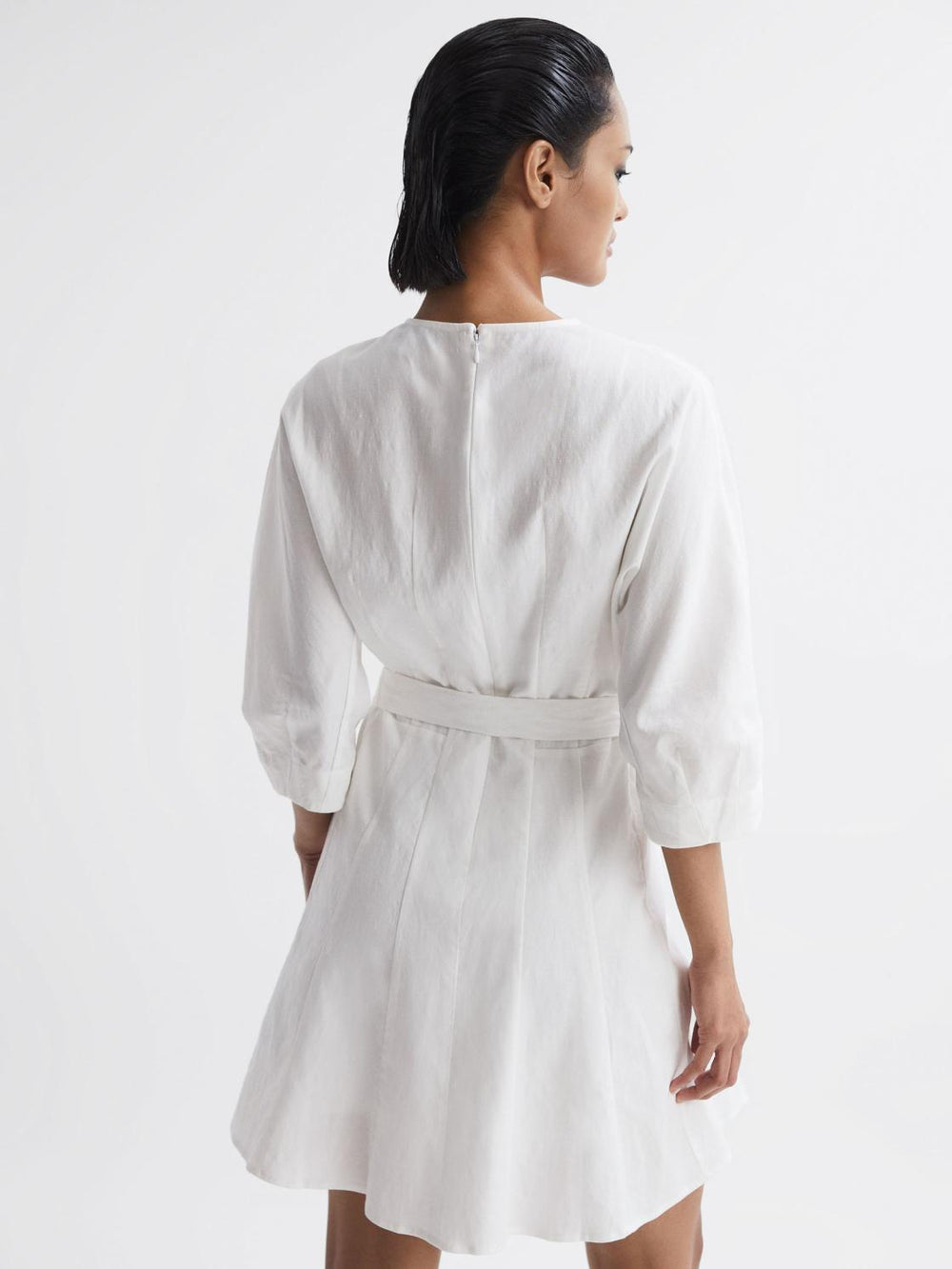 Reiss Dresses | Freida Relaxed Fit Self-Tie Mini Dress Cream - Women