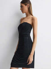 Reiss Dresses | Geneva Halston Embellished Strapless Mini Dress Black - Women