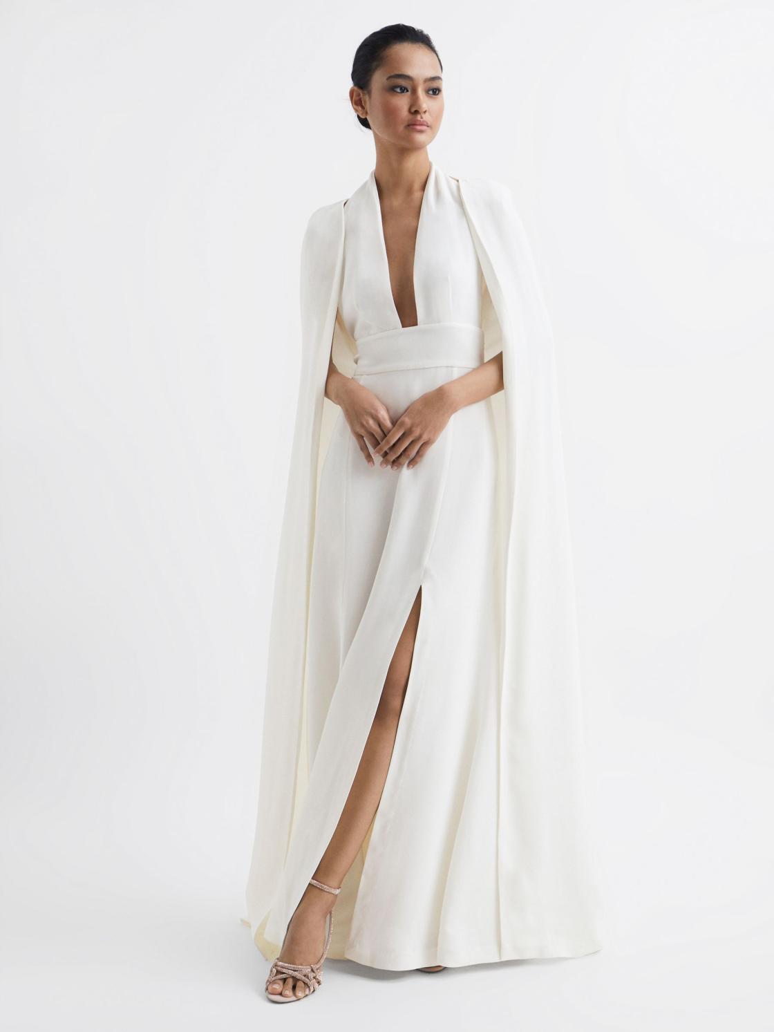 Reiss Dresses | Grace Maxi Dress With Cape White - Women