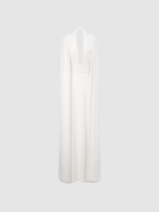 Reiss Dresses | Grace Maxi Dress With Cape White - Women