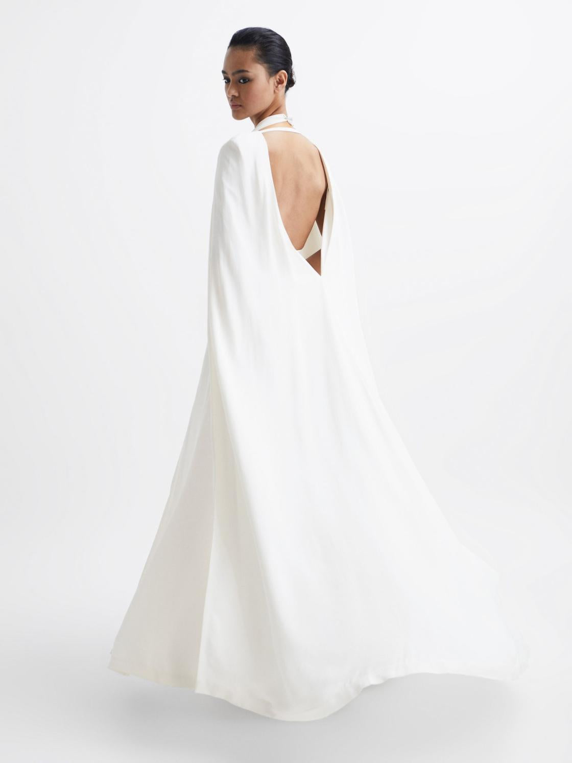 Reiss Dresses | Grace Maxi Dress With Cape White - Women