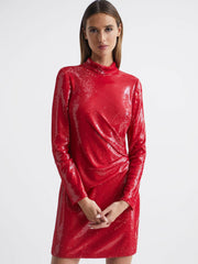 Reiss Dresses | Halston - Emely Halston Sequin Mini Dress Red - Women