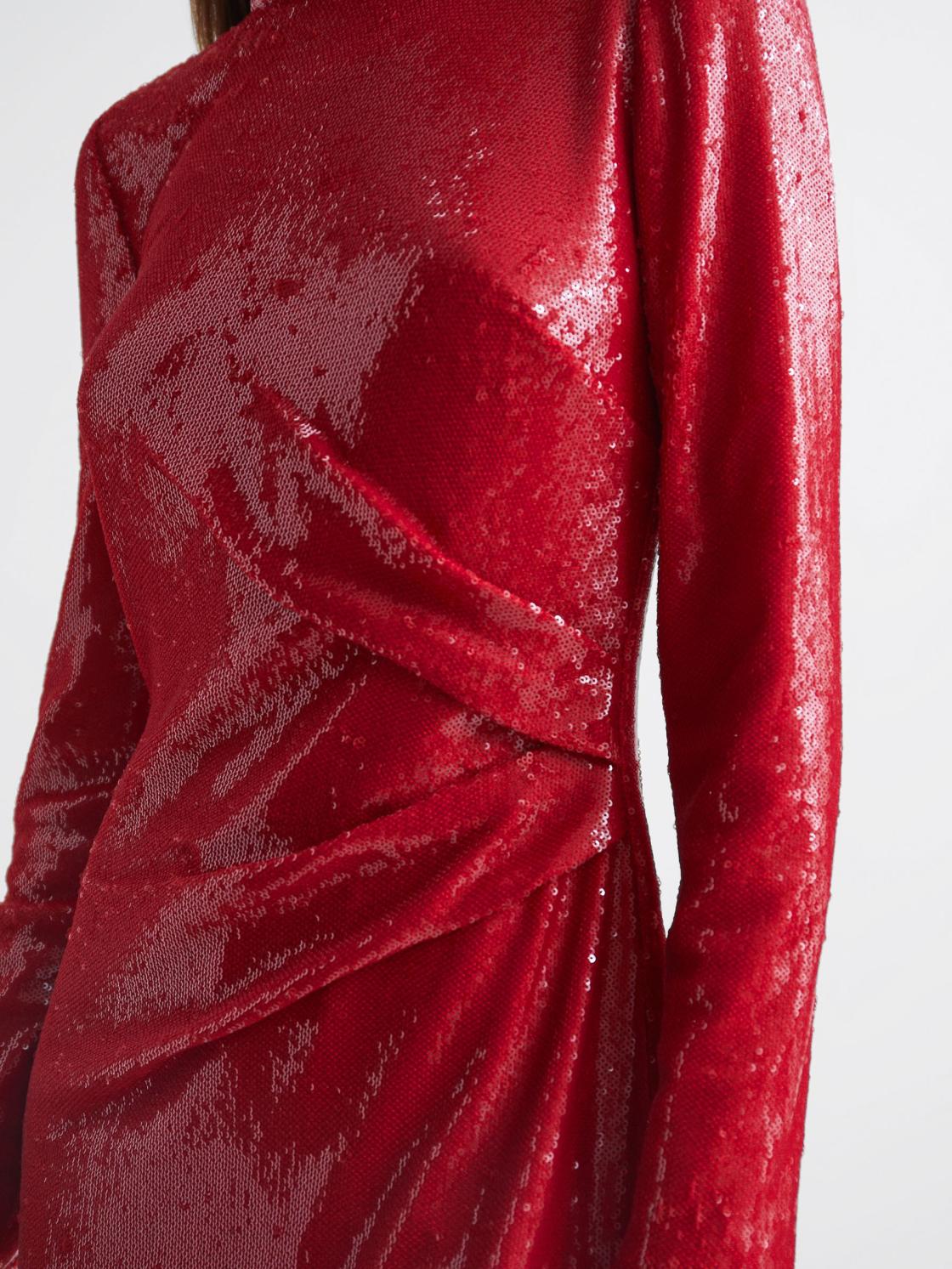 Reiss Dresses | Halston - Emely Halston Sequin Mini Dress Red - Women