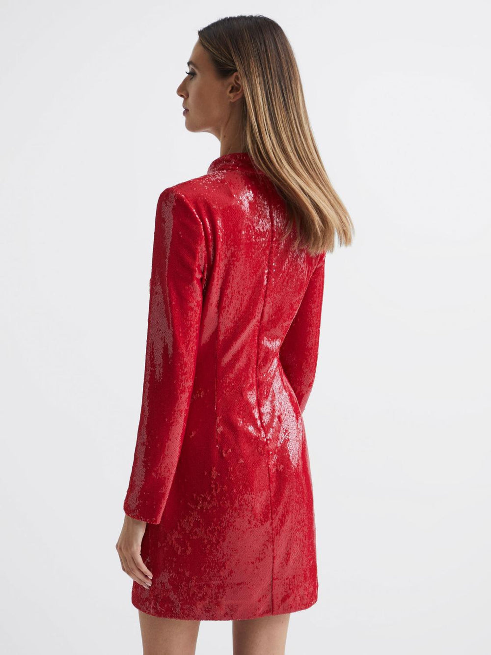 Reiss Dresses | Halston - Emely Halston Sequin Mini Dress Red - Women