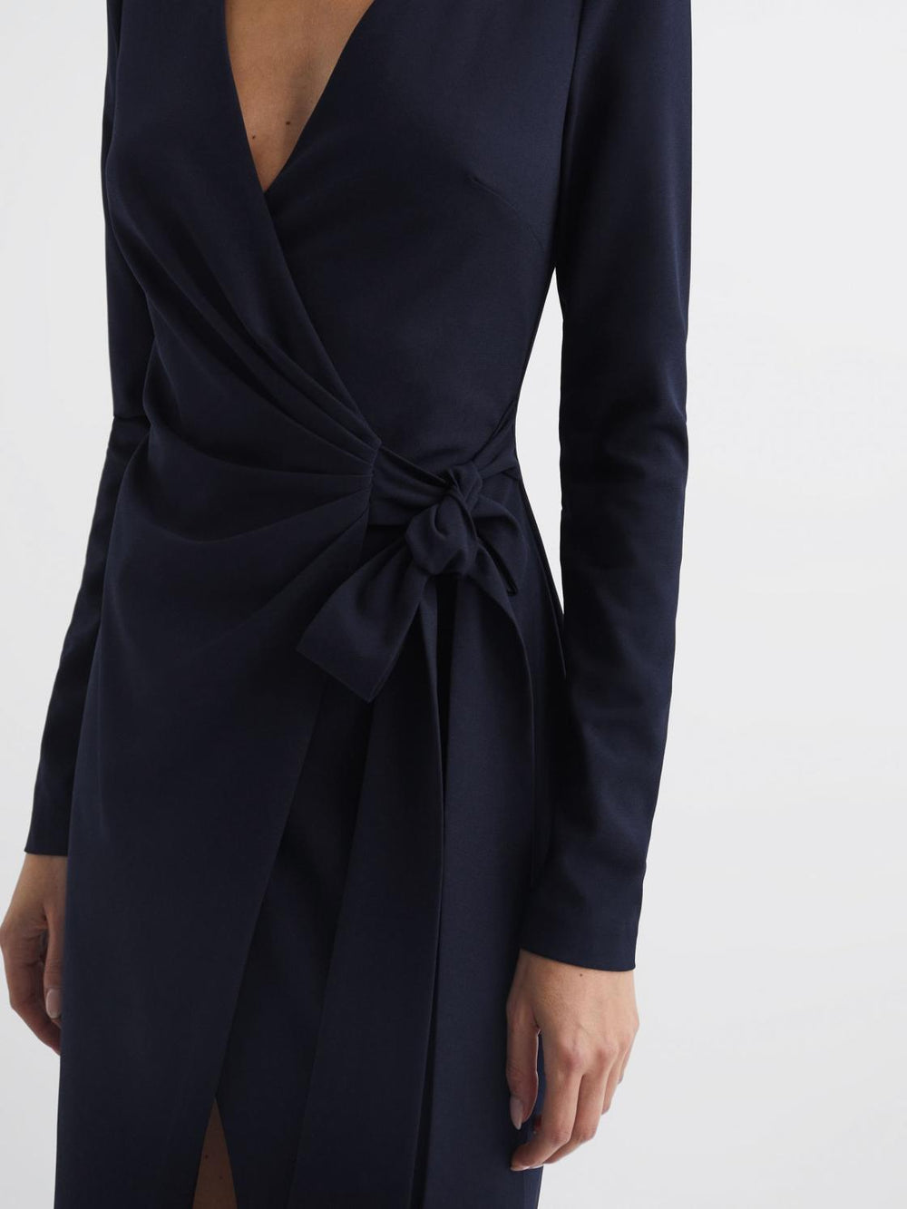 Reiss Dresses | Halston - Jasmine Halston Front Slip Maxi Gown Midnight Navy - Women