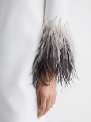 Reiss Dresses | Halston - Kendall Halston Tailored Feather Sleeve Mini Dress White - Women