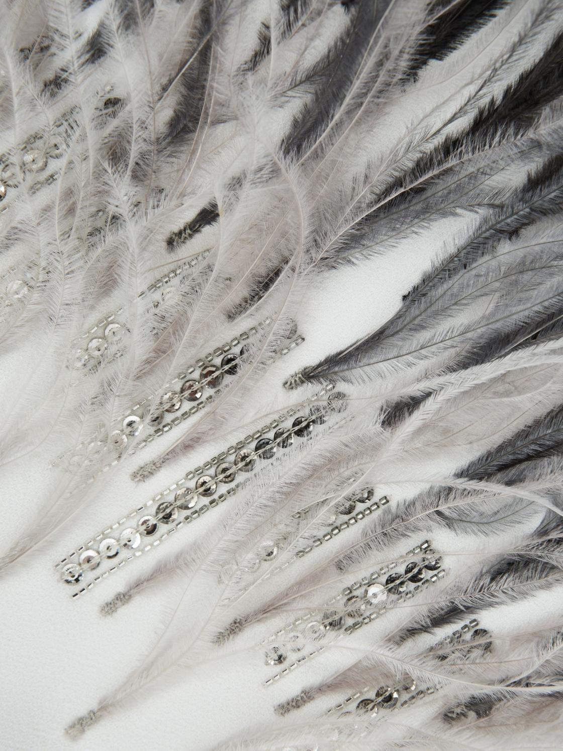 Reiss Dresses | Halston - Kendall Halston Tailored Feather Sleeve Mini Dress White - Women