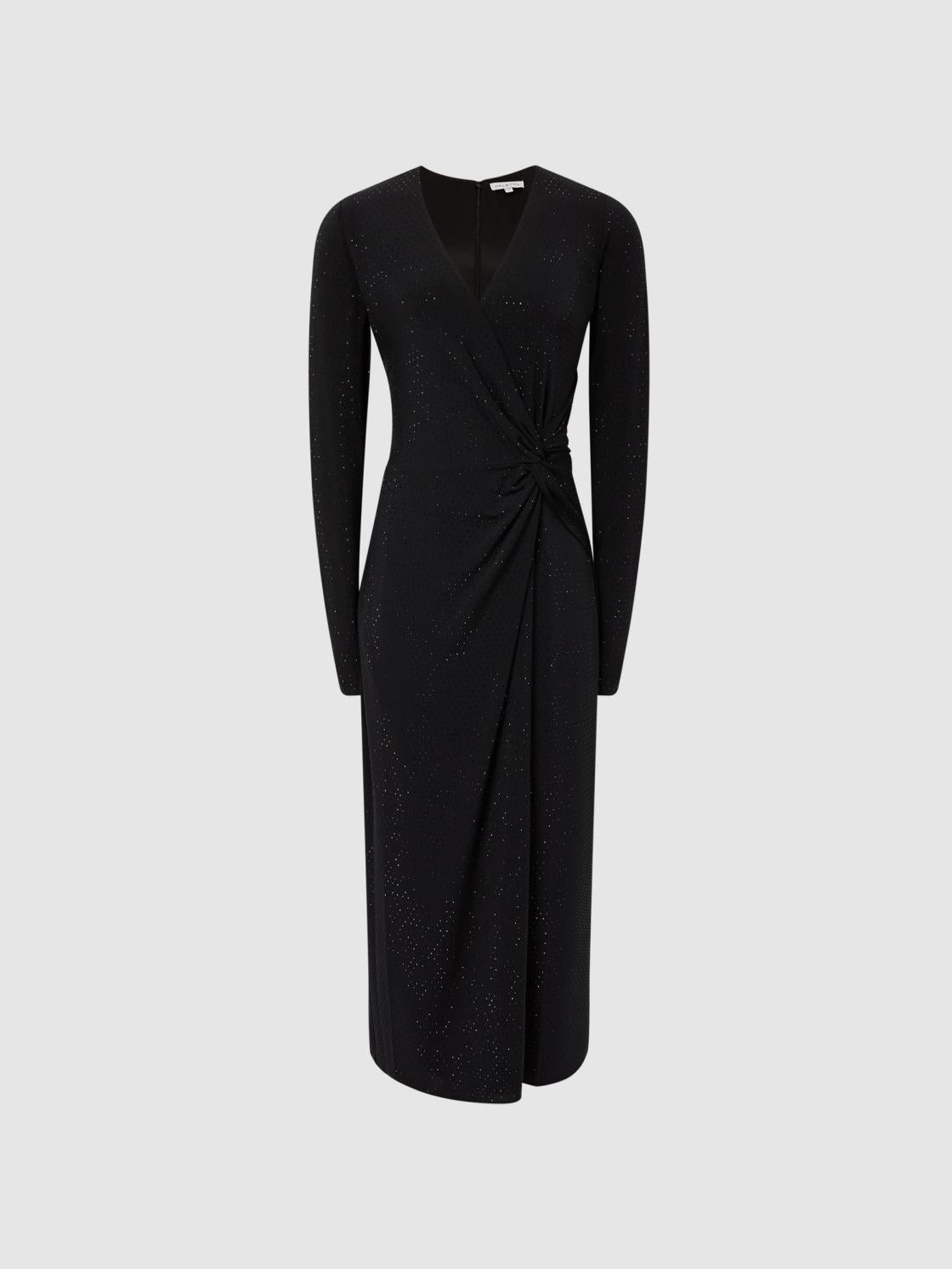 Reiss Dresses | Halston - Tenaya Halston Crystal Jersey Midi Dress Black - Women
