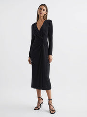 Reiss Dresses | Halston - Tenaya Halston Crystal Jersey Midi Dress Black - Women