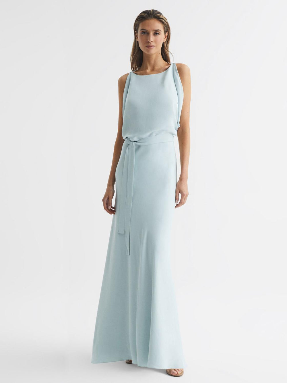 Reiss Dresses | Ida Cowl Neck Bridesmaid Maxi Dress Green - Women