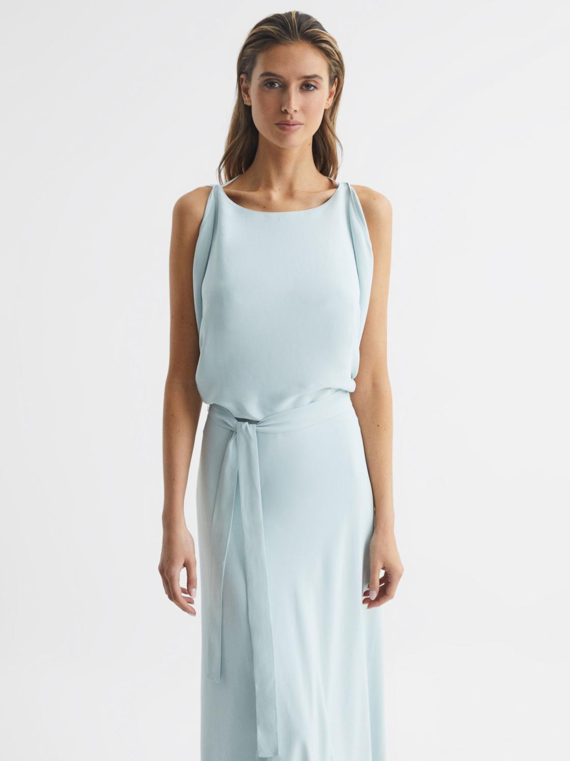 Reiss Dresses | Ida Cowl Neck Bridesmaid Maxi Dress Green - Women