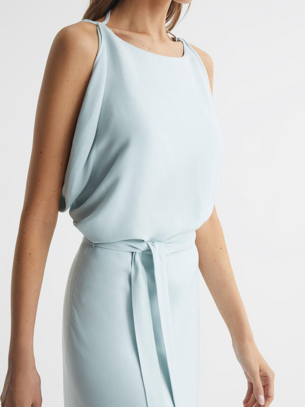 Reiss Dresses | Ida Cowl Neck Bridesmaid Maxi Dress Green - Women