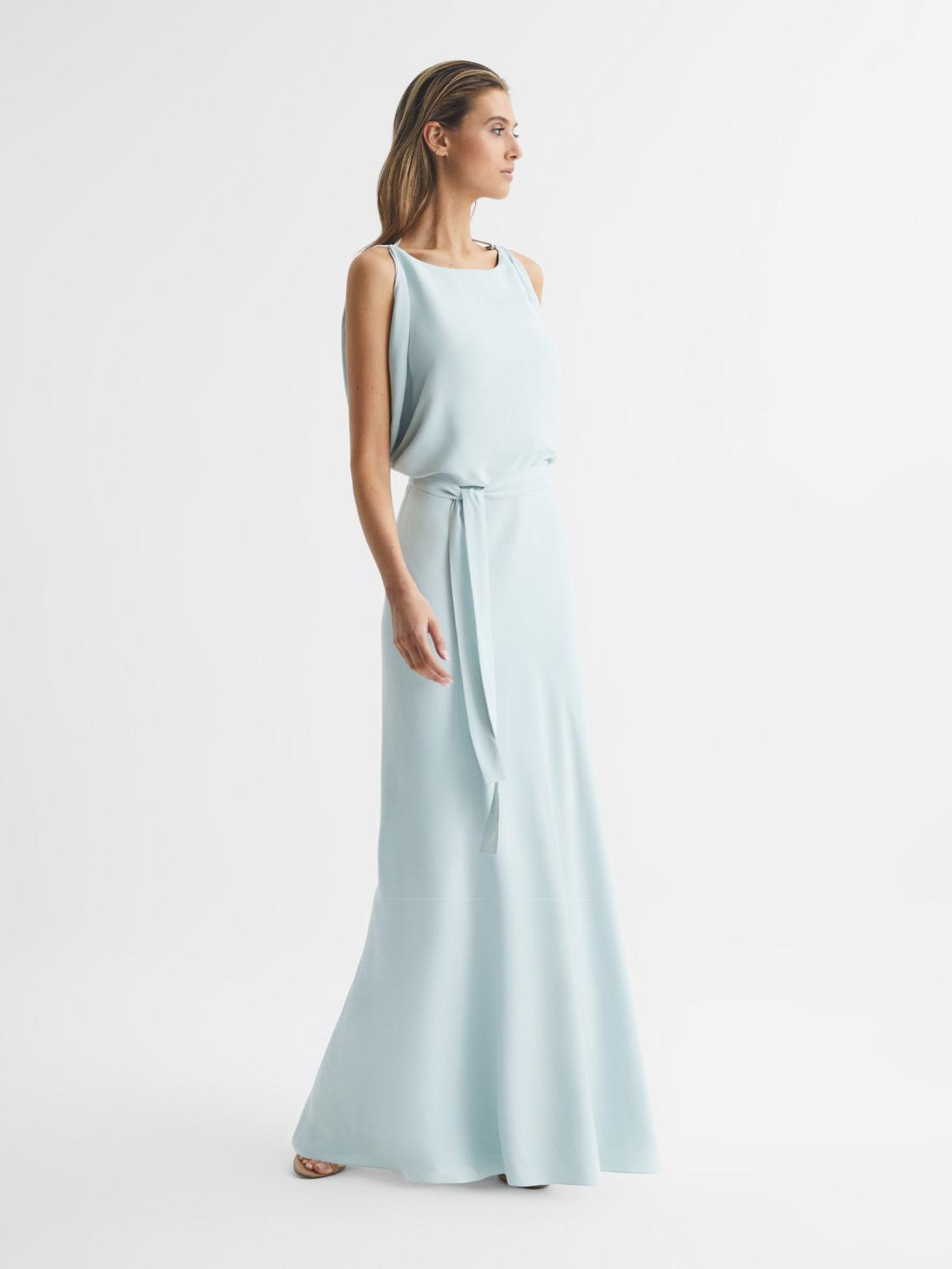 Reiss Dresses | Ida Cowl Neck Bridesmaid Maxi Dress Green - Women