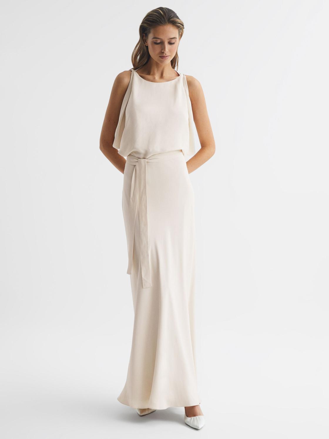 Reiss Dresses | Ida Cowl Neck Bridesmaid Maxi Dress Ivory - Women
