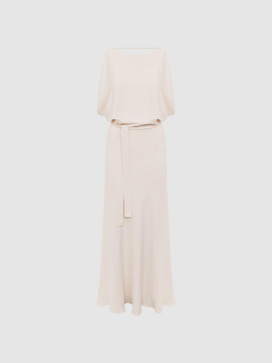 Reiss Dresses | Ida Cowl Neck Bridesmaid Maxi Dress Ivory - Women