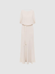 Reiss Dresses | Ida Cowl Neck Bridesmaid Maxi Dress Ivory - Women