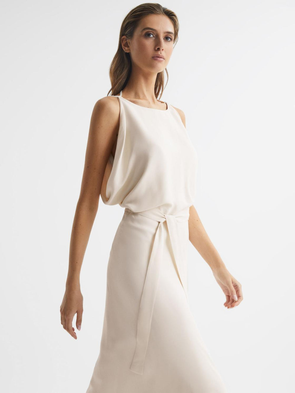 Reiss Dresses | Ida Cowl Neck Bridesmaid Maxi Dress Ivory - Women