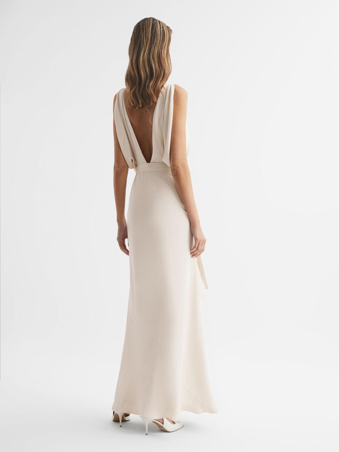 Reiss Dresses | Ida Cowl Neck Bridesmaid Maxi Dress Ivory - Women