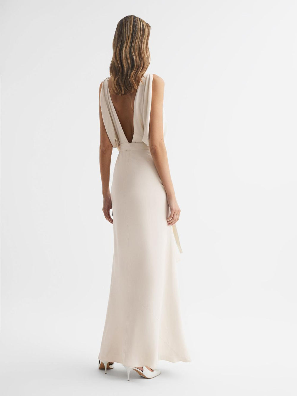 Reiss Dresses | Ida Cowl Neck Bridesmaid Maxi Dress Ivory - Women
