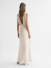 Reiss Dresses | Ida Cowl Neck Bridesmaid Maxi Dress Ivory - Women