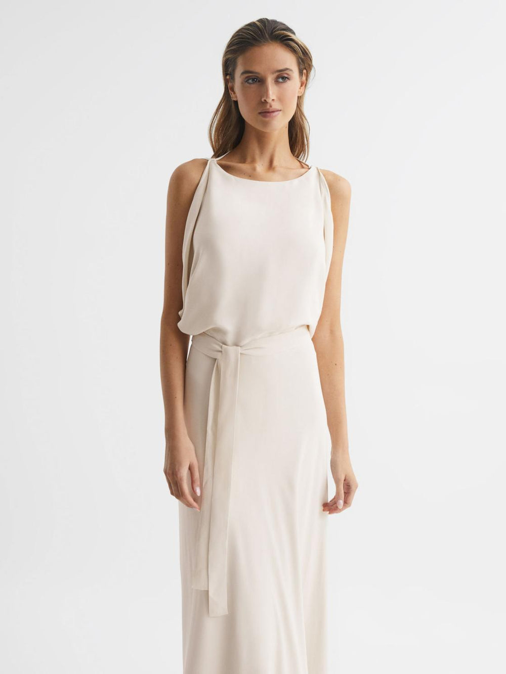 Reiss Dresses | Ida Cowl Neck Bridesmaid Maxi Dress Ivory - Women