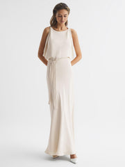 Reiss Dresses | Ida Cowl Neck Bridesmaid Maxi Dress Ivory - Women
