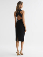 Reiss Dresses | Inez Bodycon Cut-Out Midi Dress Black - Women