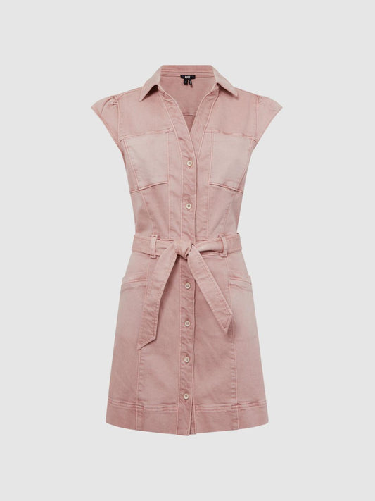 Reiss Dresses | Jaxsyn Paige Button Front Dress Vintage Rouge Glow - Women