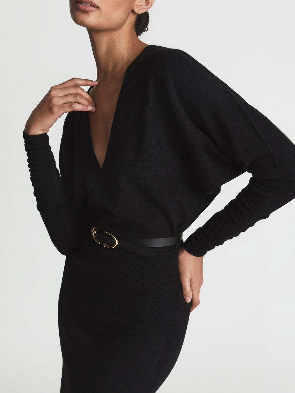 Reiss Dresses | Jenna Cashmere Blend Ruched Sleeve Dress - Women