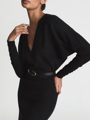Reiss Dresses | Jenna Cashmere Blend Ruched Sleeve Dress - Women