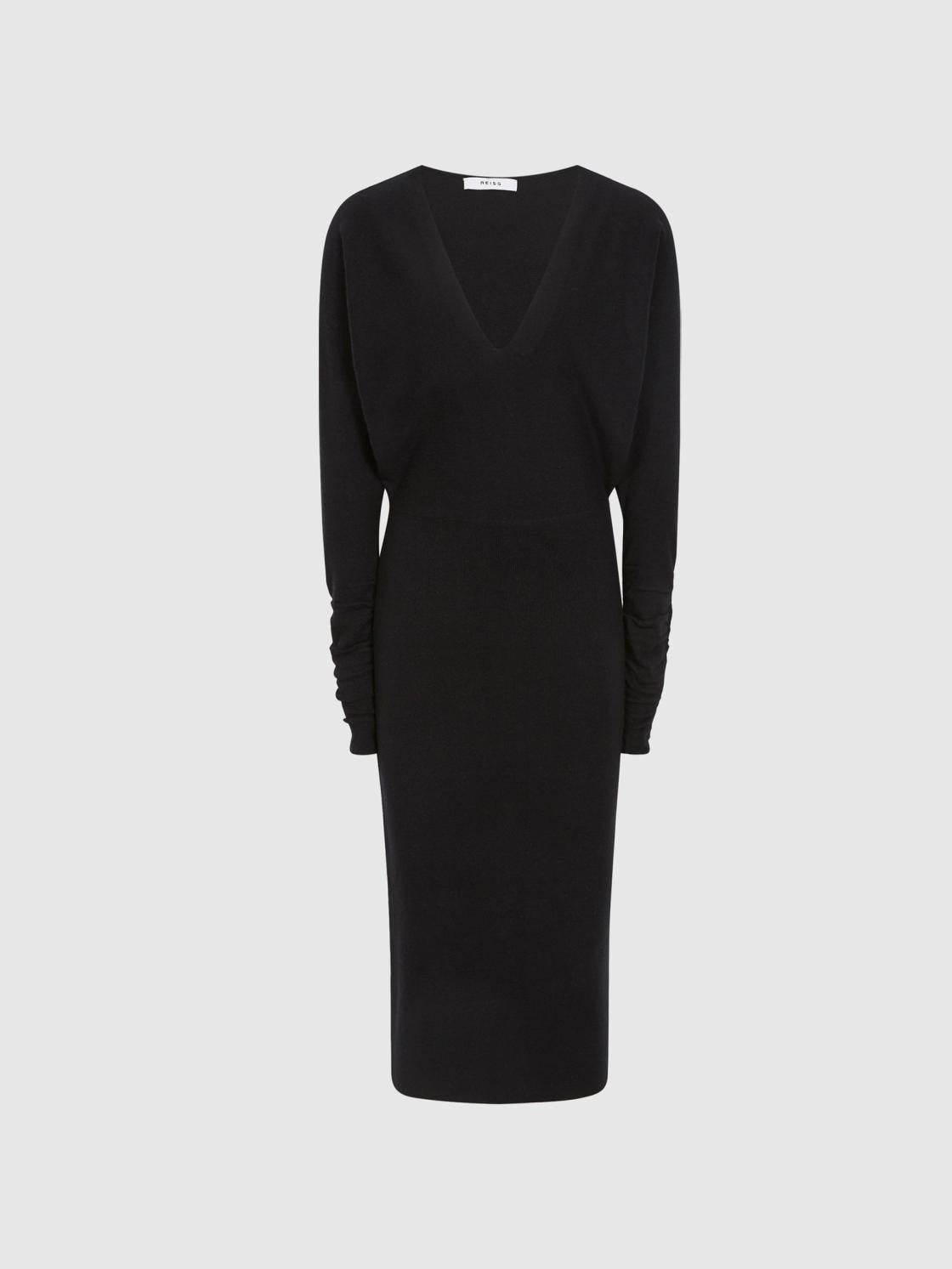 Reiss Dresses | Jenna Cashmere Blend Ruched Sleeve Dress - Women