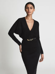 Reiss Dresses | Jenna Cashmere Blend Ruched Sleeve Dress - Women