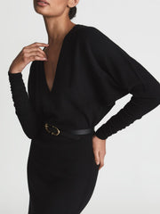 Reiss Dresses | Jenna Cashmere Blend Ruched Sleeve Dress - Women