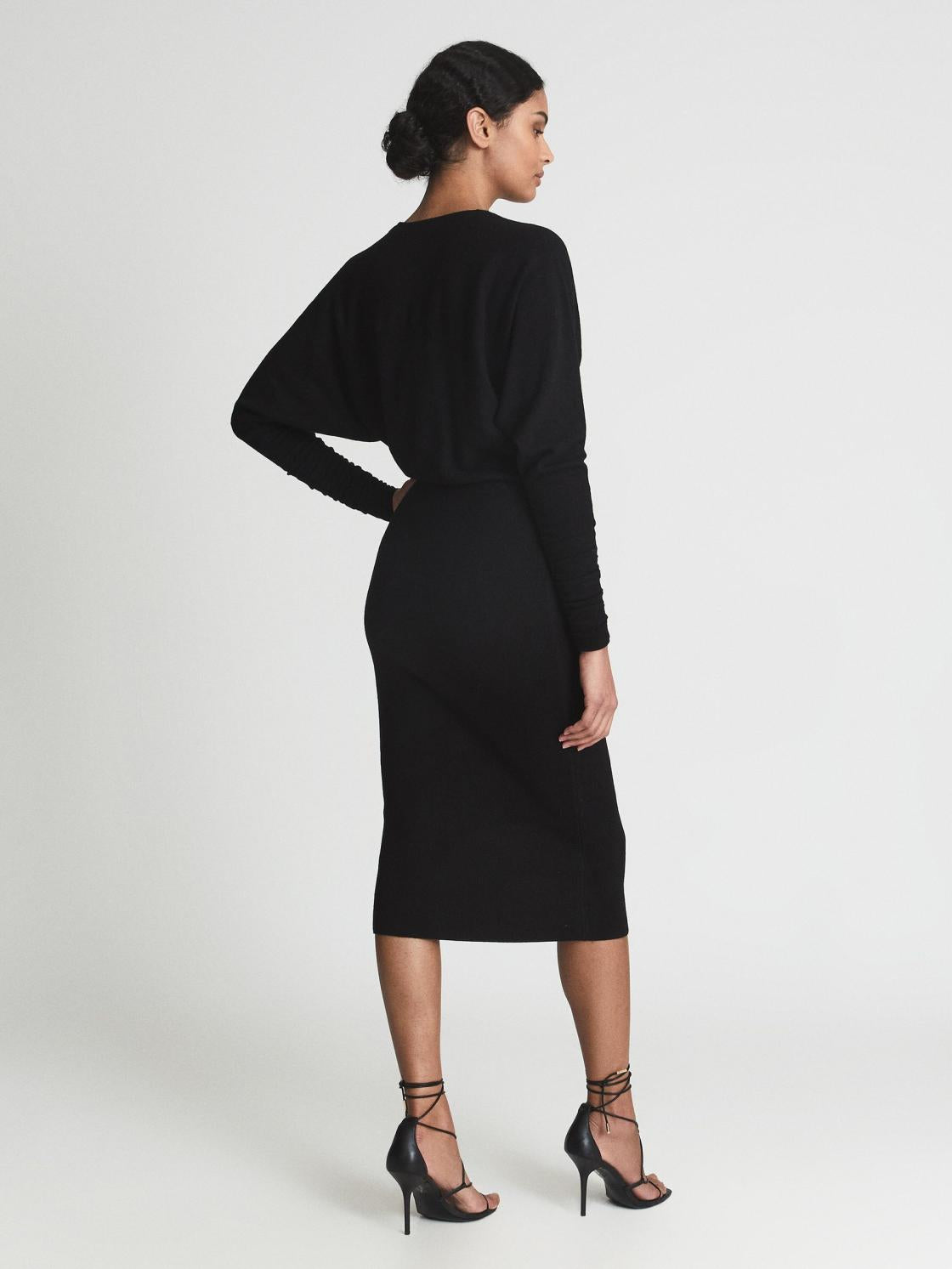 Reiss Dresses | Jenna Cashmere Blend Ruched Sleeve Dress - Women