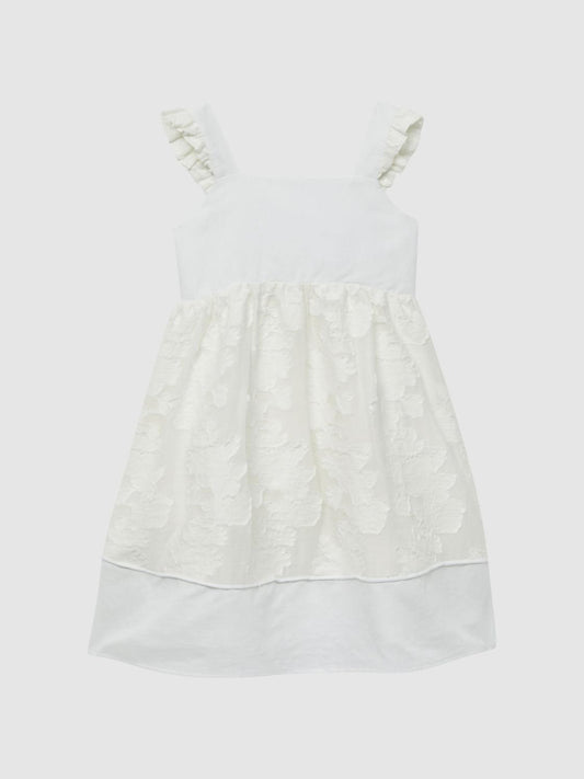 Reiss Dresses &amp; Jumpsuits | Abby Lace Detail Bow Back Dress White - Children