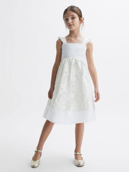 Reiss Dresses &amp; Jumpsuits | Abby Lace Detail Bow Back Dress White - Children
